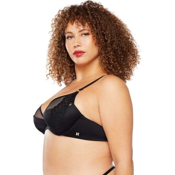 Savage X Fenty Not Sorry Womens 38DDD Padded Half Cup & Lace Underwire Black NWT - Picture 3 of 7